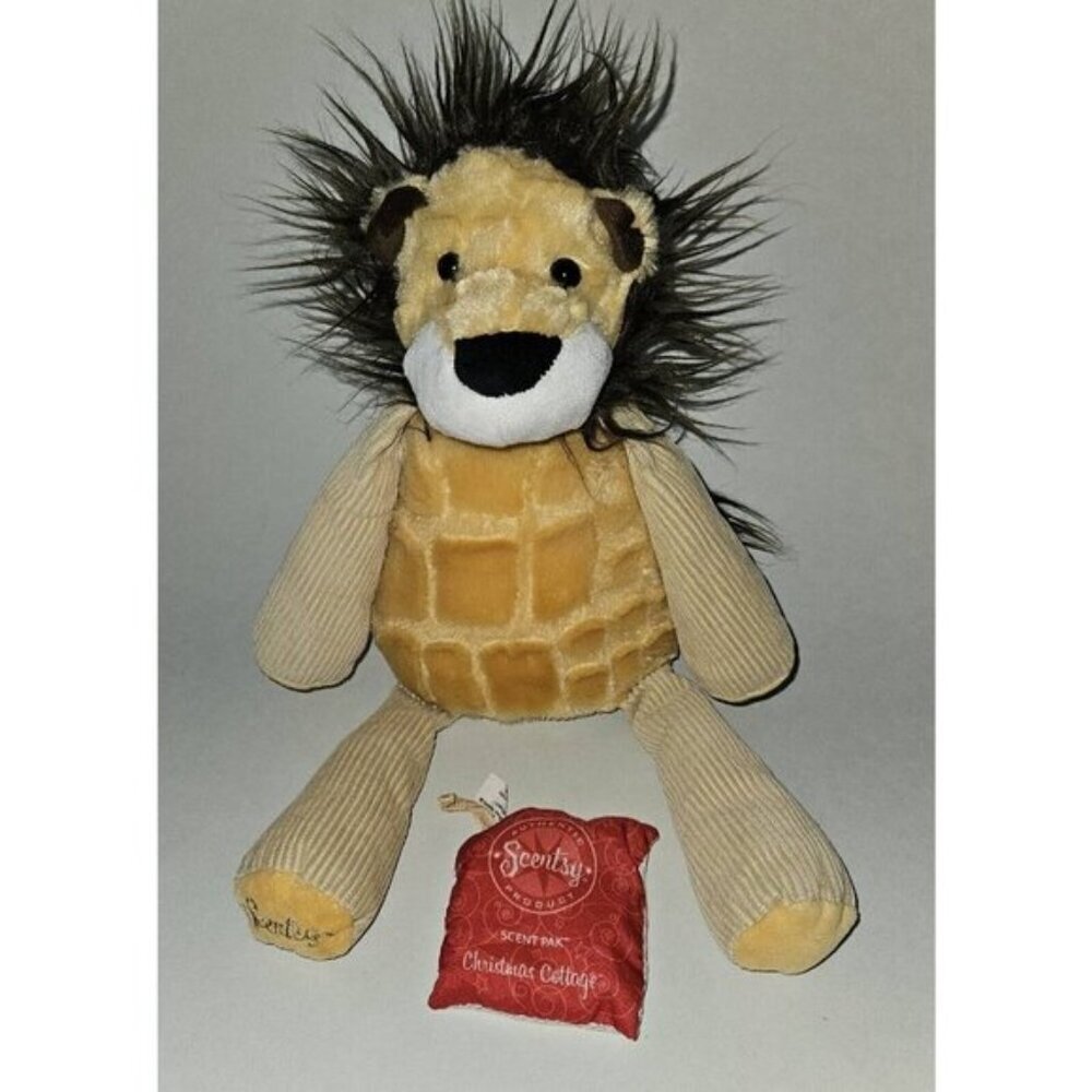 Scentsy Buddy Roarbert Lion Plush 14" Stuffed Brown Christmas Cottage Scent Pak